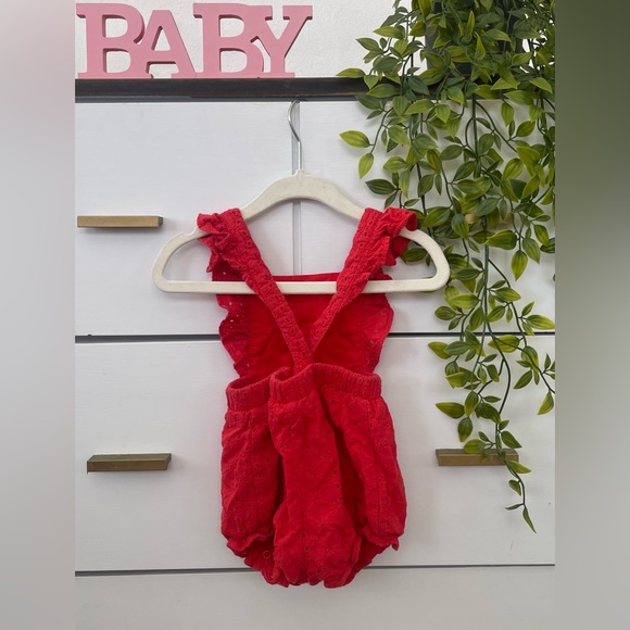 Janie and Jack Red baby romper🍓 - Picture 2 of 2